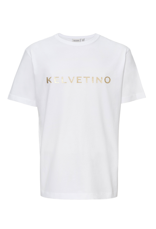 Gold Print T-Shirt - White
