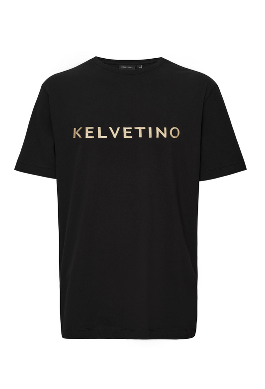 Gold Print T-Shirt - Black